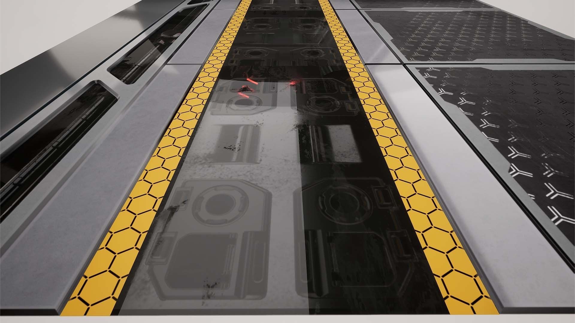 Modular Sci-Fi corridor vol 1 no texture  Low-poly 3D model_17