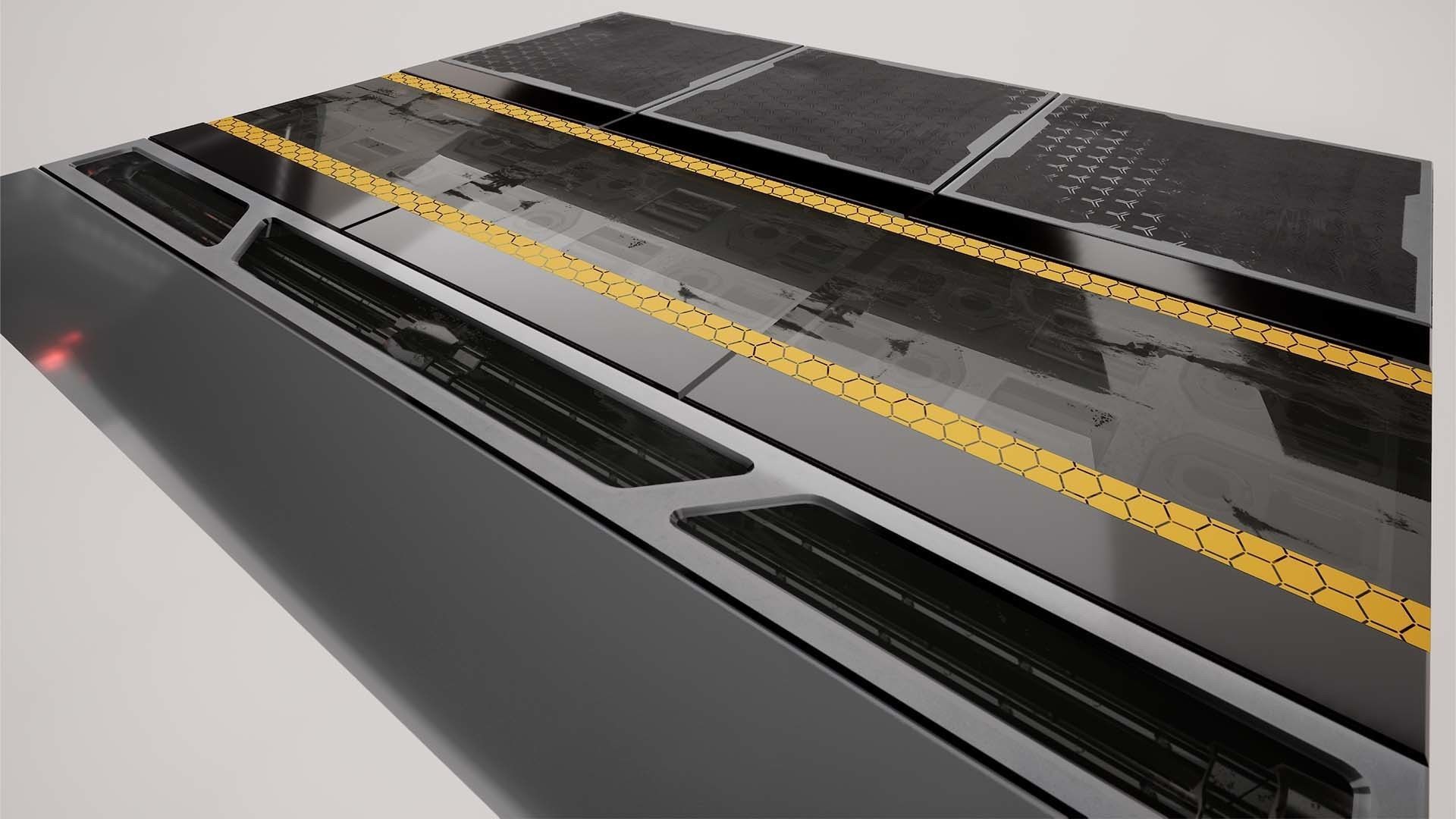 Modular Sci-Fi corridor vol 1 no texture  Low-poly 3D model_18