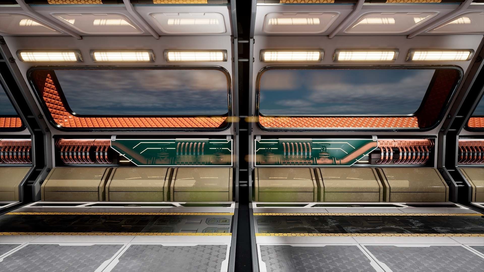 Modular Sci-Fi corridor vol 1 no texture  Low-poly 3D model_5