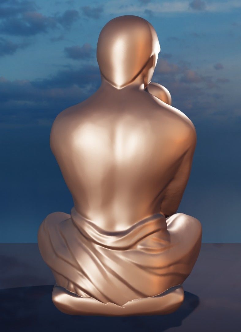 3D model for 3D printers Father holding his child in his arms 3D print model_7