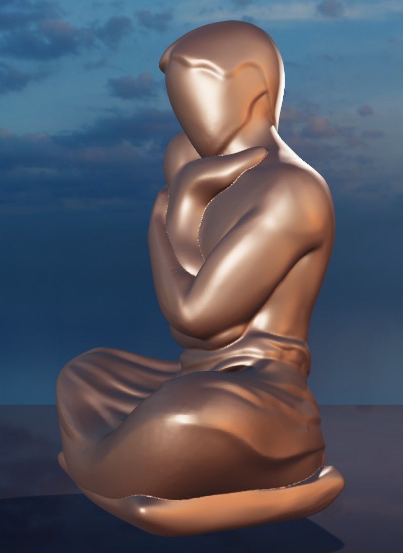 3D model for 3D printers Father holding his child in his arms 3D print model_4