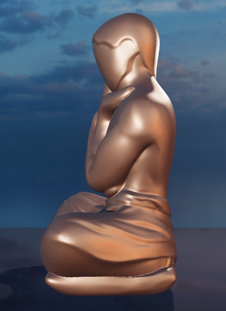 3D model for 3D printers Father holding his child in his arms 3D print model_5