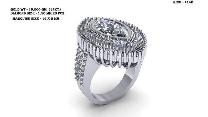engagement ring 3D print model