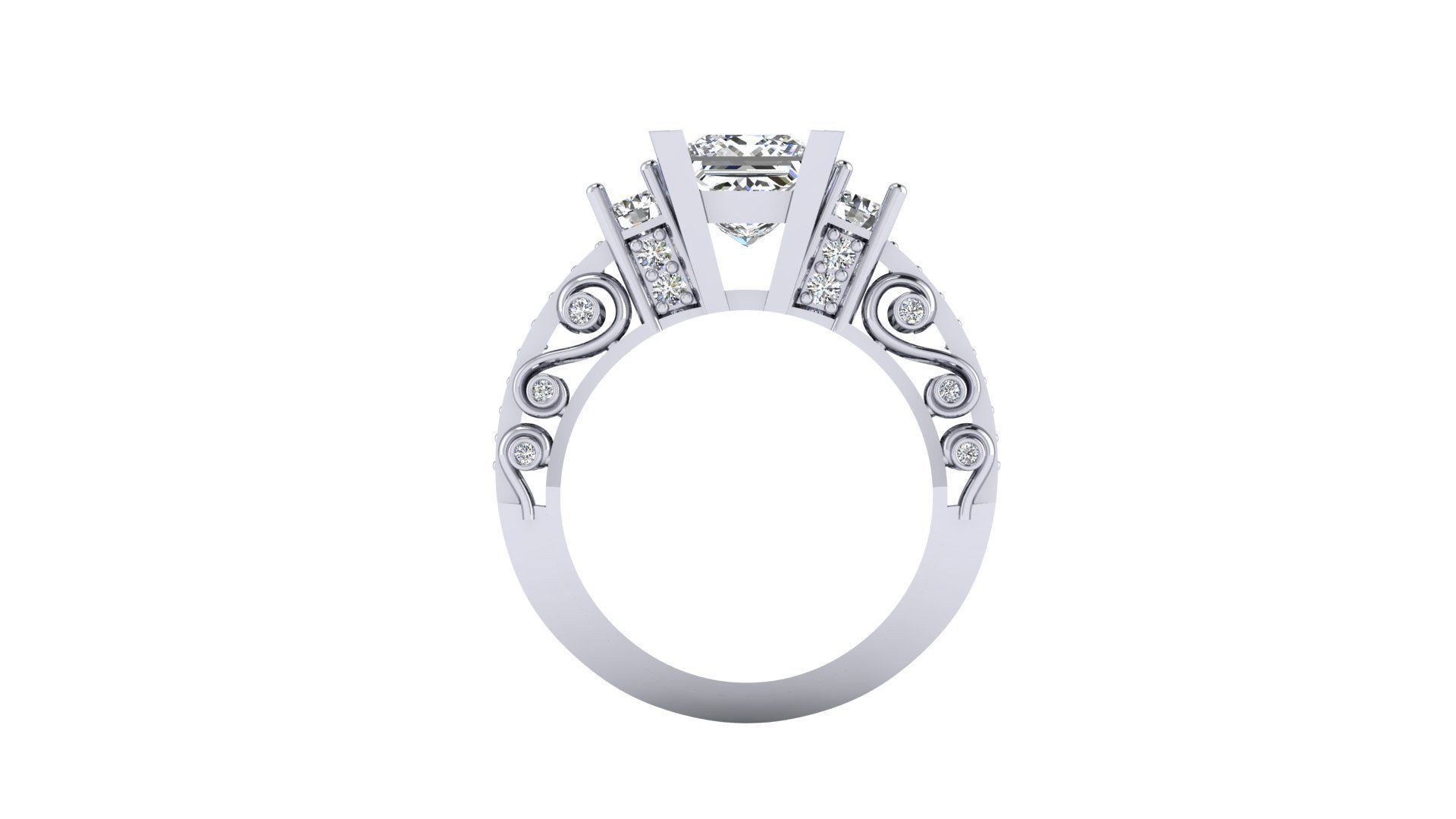 princess ring 3D print model_2