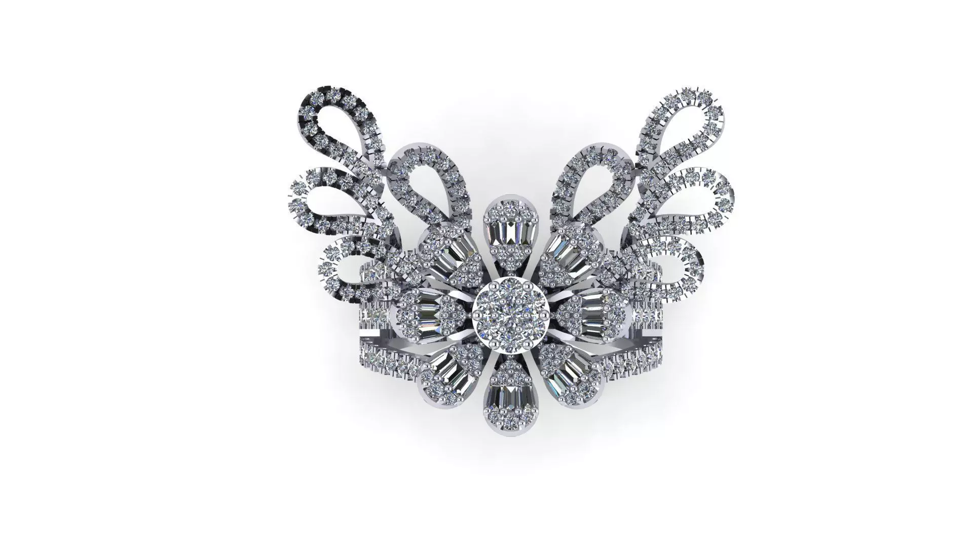 flower ring 3D print model_0