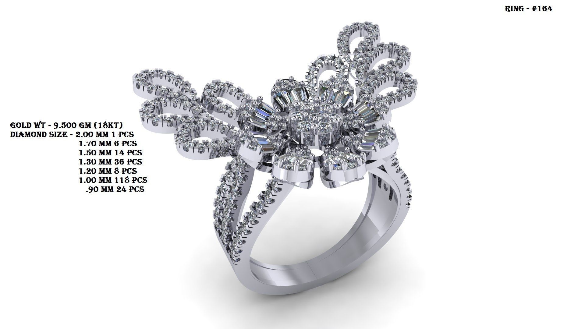 flower ring 3D print model_1