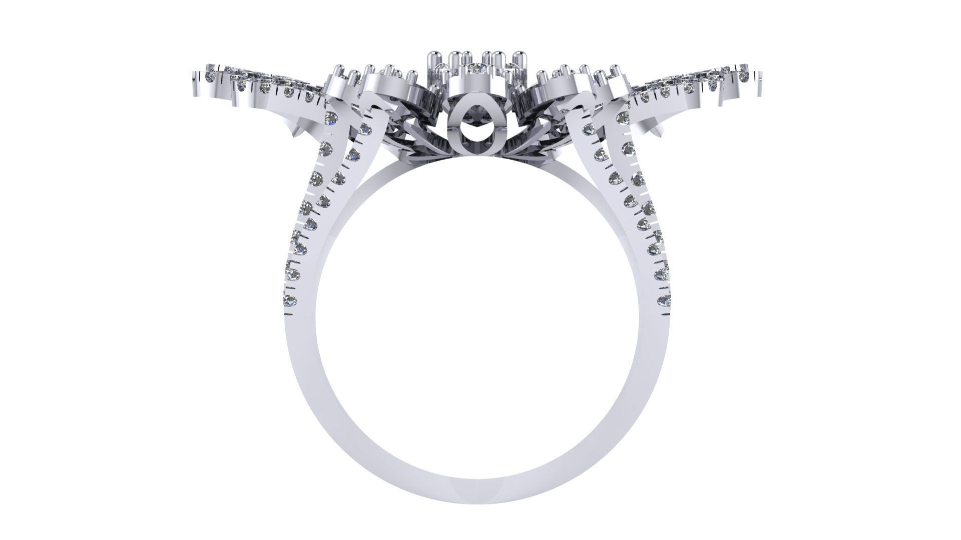 flower ring 3D print model_2