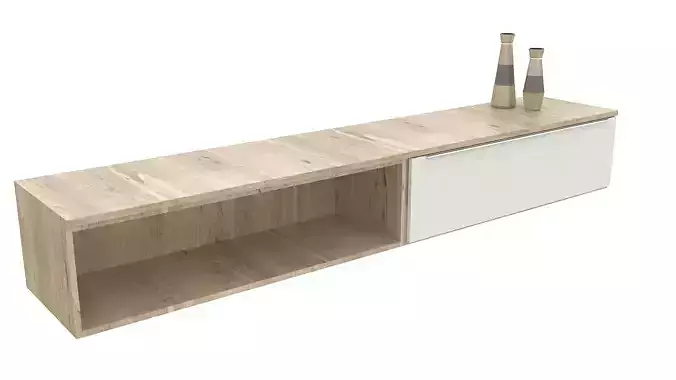 Wooden floating console 3D model