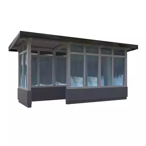 Bus Stop USA Low-poly 3D model