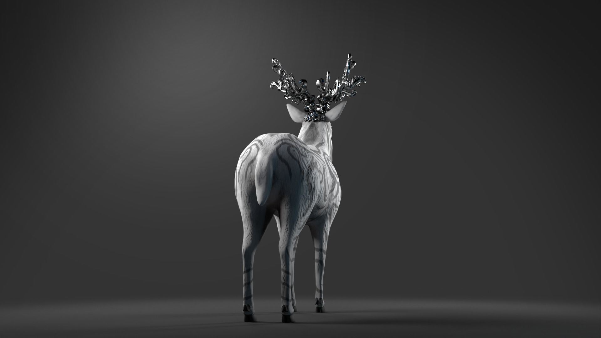Fantasy Golden Deer Low-poly 3D model_39