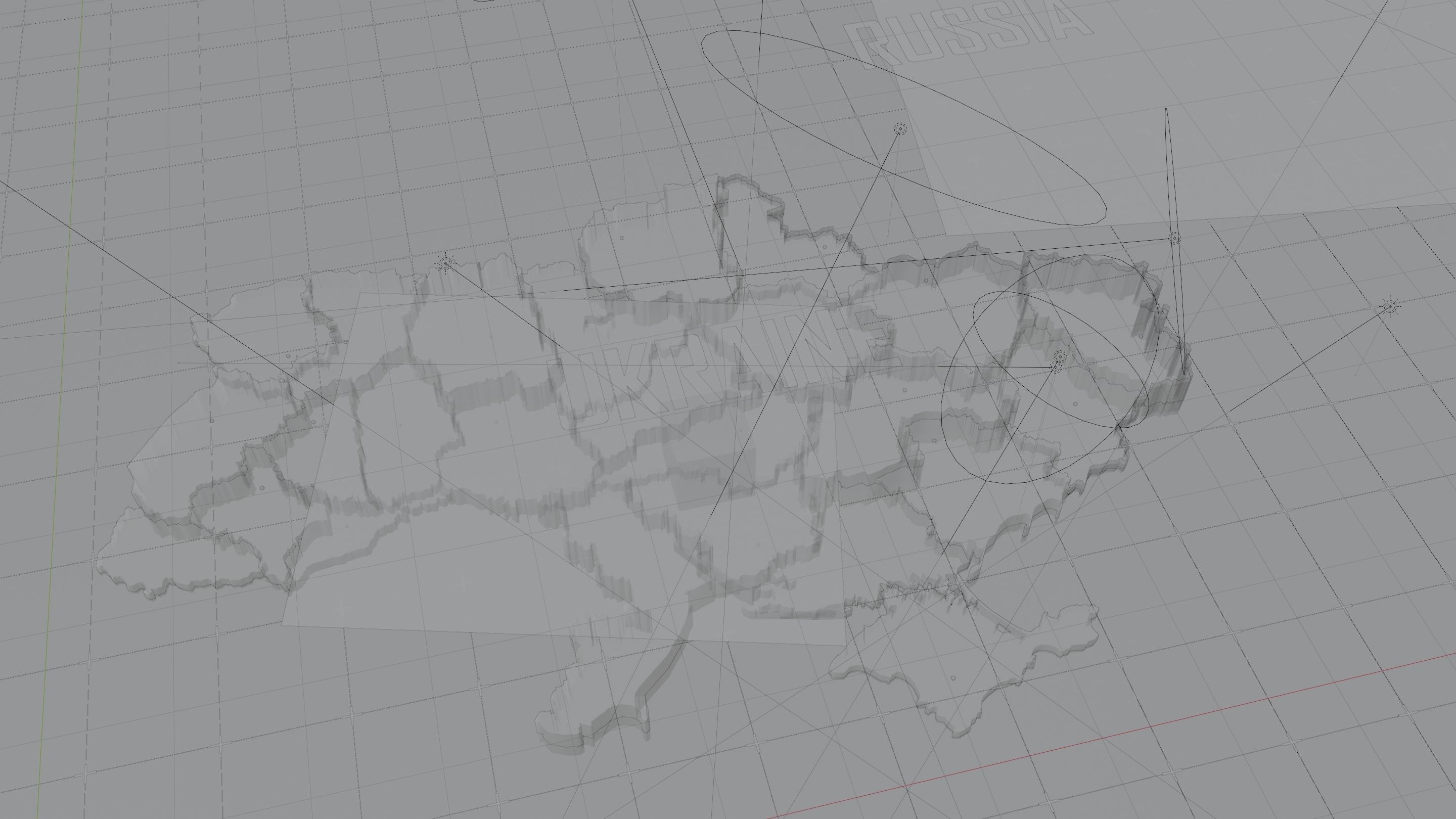 Ukraine detailed Map with Animated Low-poly 3D model_6