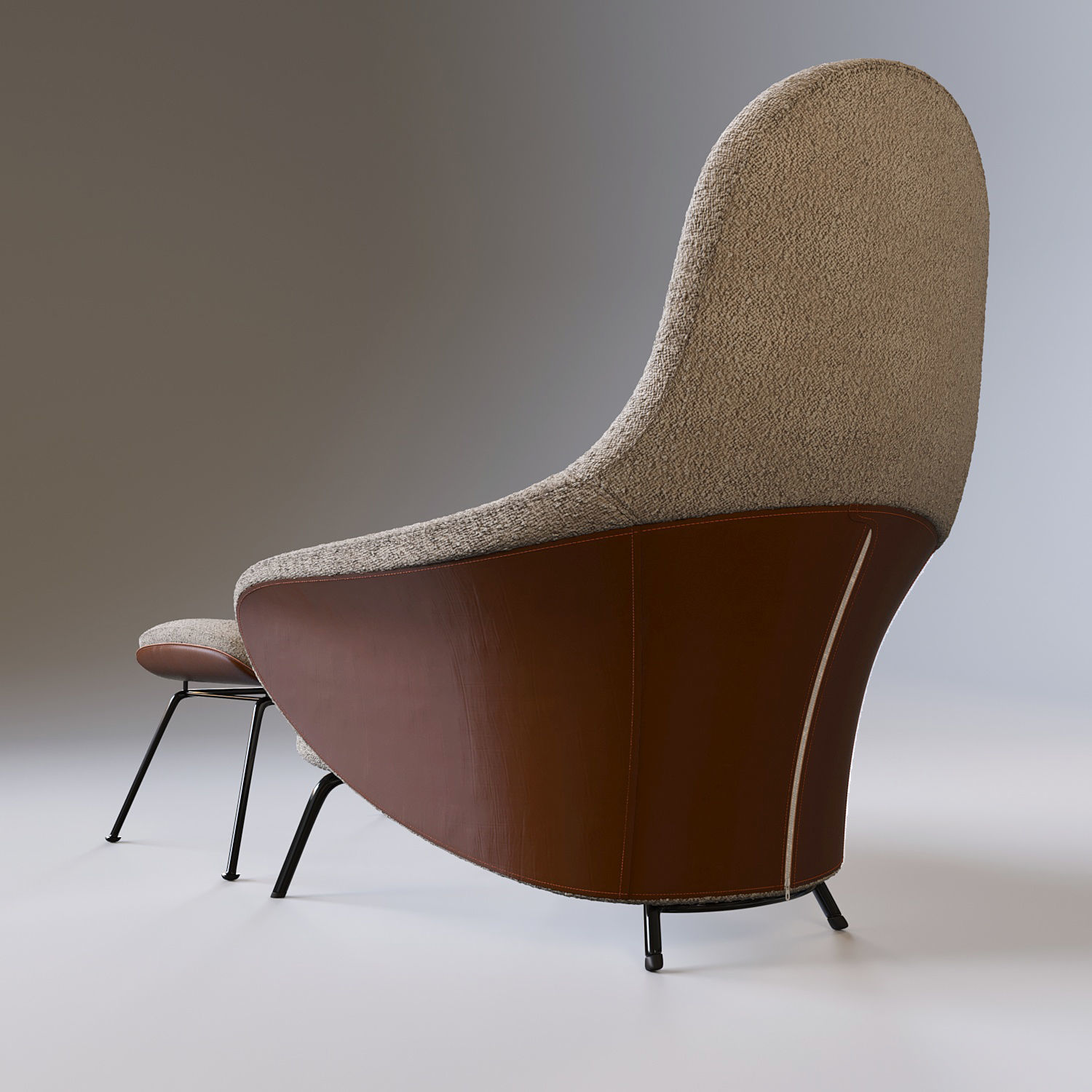 Armchair with ottoman Vagrant 3D model_1