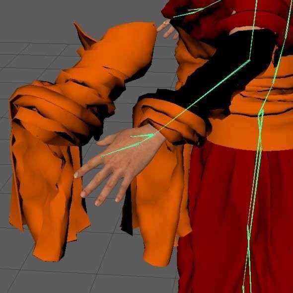 Monk Buddhist with robe and mocap rig 3D model_21