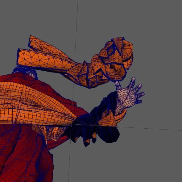 Monk Buddhist with robe and mocap rig 3D model_27