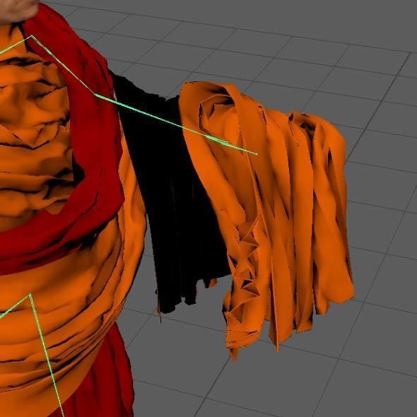 Monk Buddhist with robe and mocap rig 3D model_22