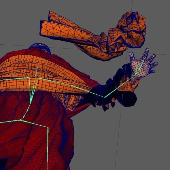 Monk Buddhist with robe and mocap rig 3D model_26