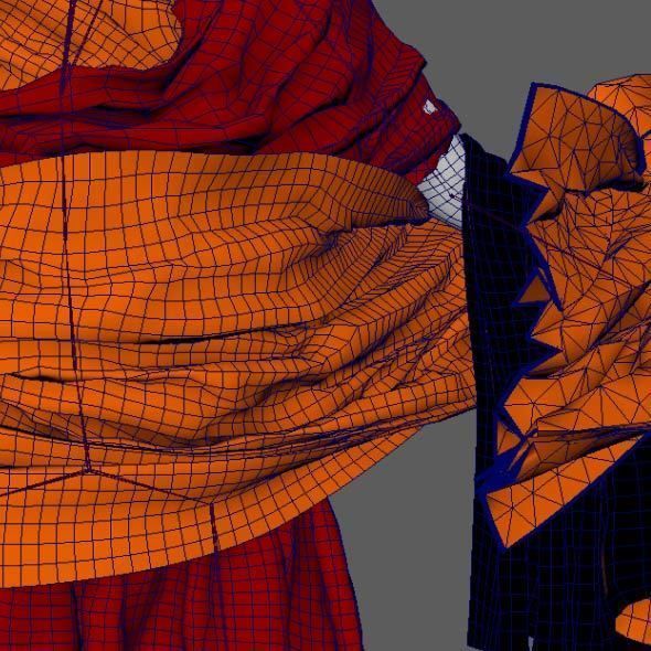 Monk Buddhist with robe and mocap rig 3D model_28