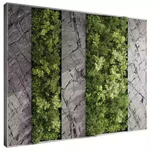 Vertical Wall Garden With rock frame