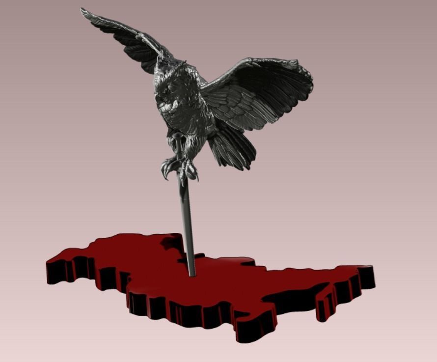 Owl Emblem of the Main Intelligence Directorate  3D print model_1