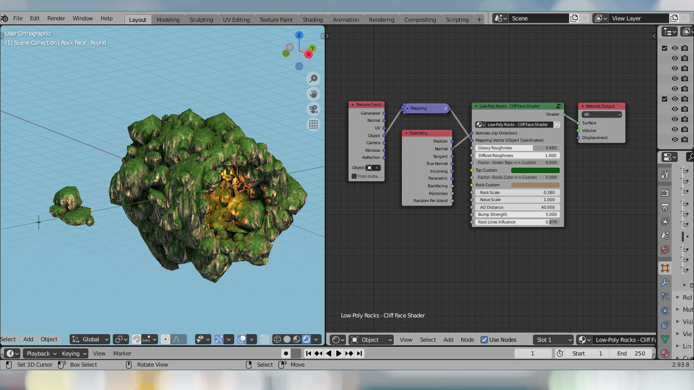 For Anime in Blender - 4 Rock Shaders 3D model_12