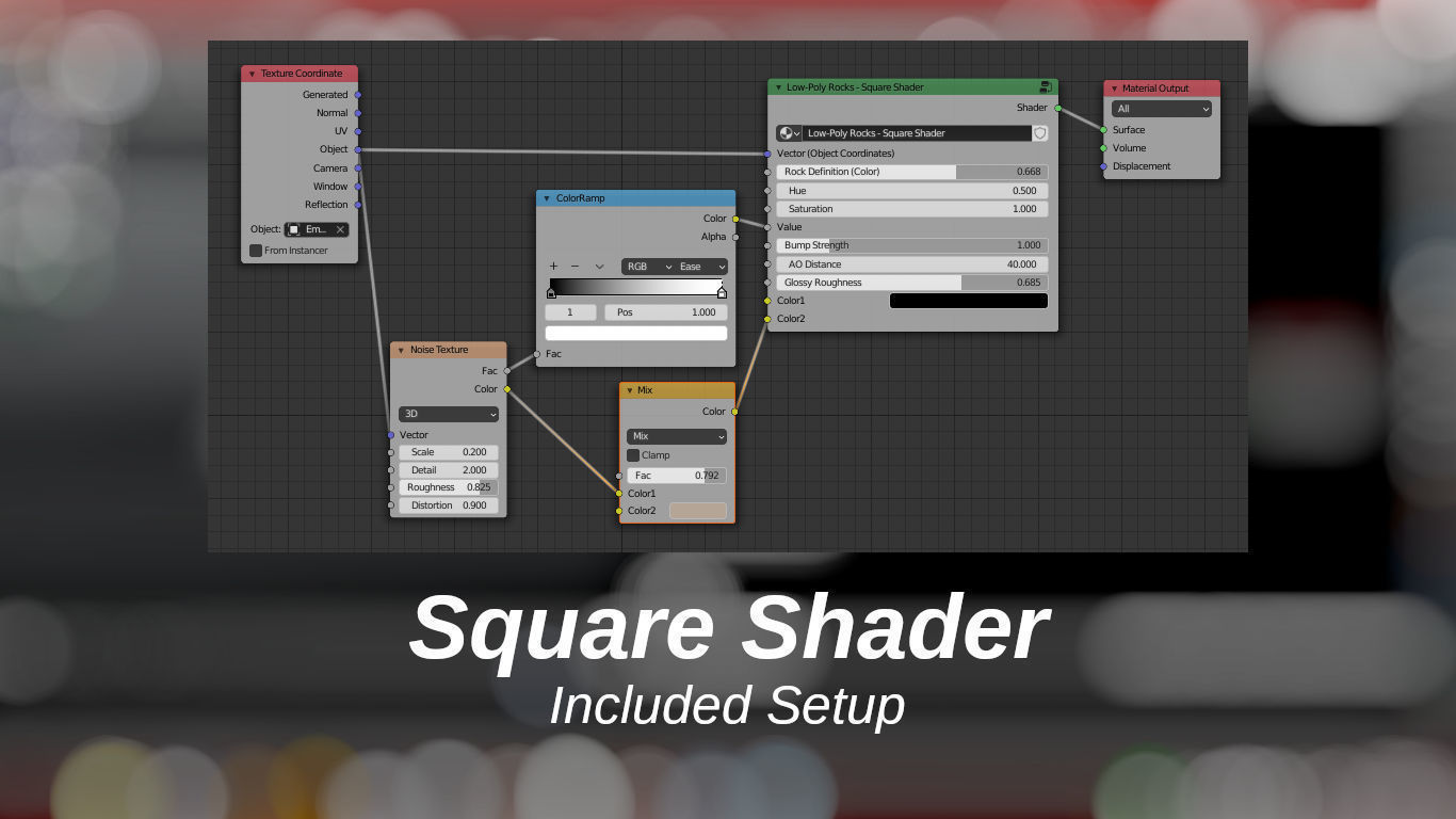 For Anime in Blender - 4 Rock Shaders 3D model_6