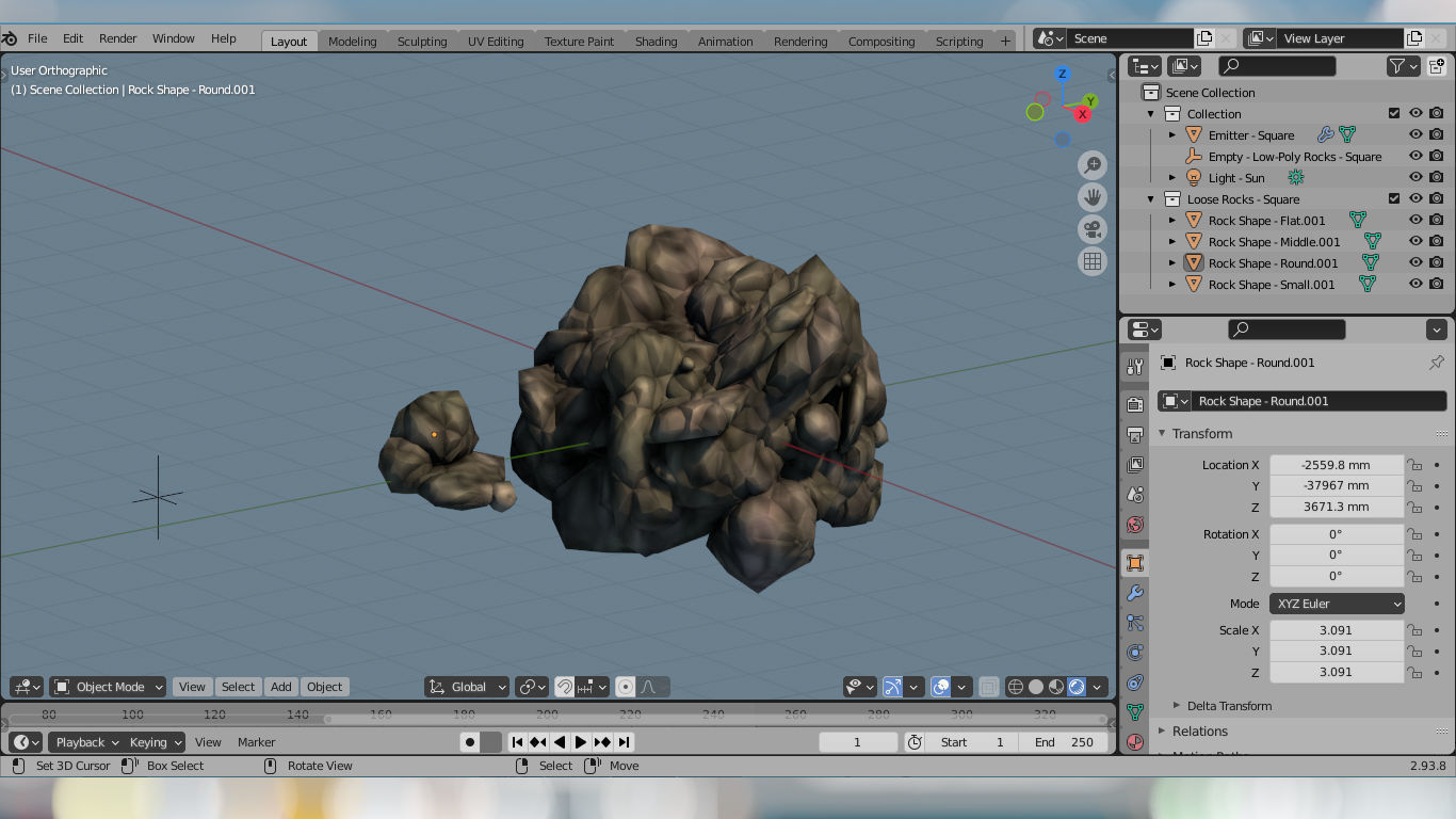 For Anime in Blender - 4 Rock Shaders 3D model_16