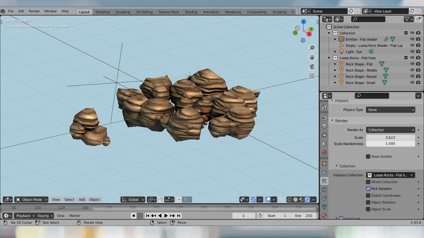 For Anime in Blender - 4 Rock Shaders 3D model_13