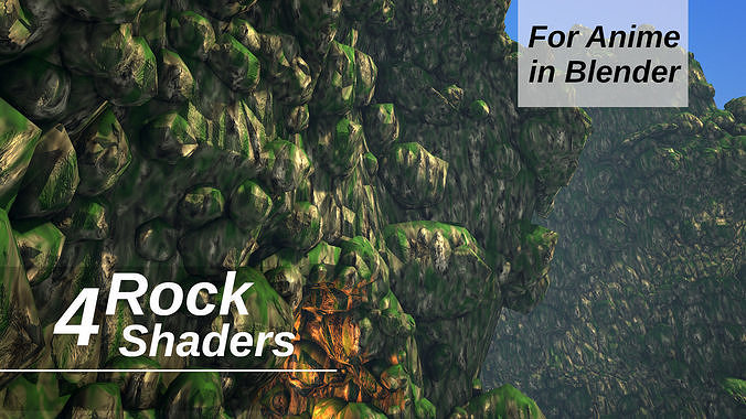 For Anime in Blender - 4 Rock Shaders 3D model
