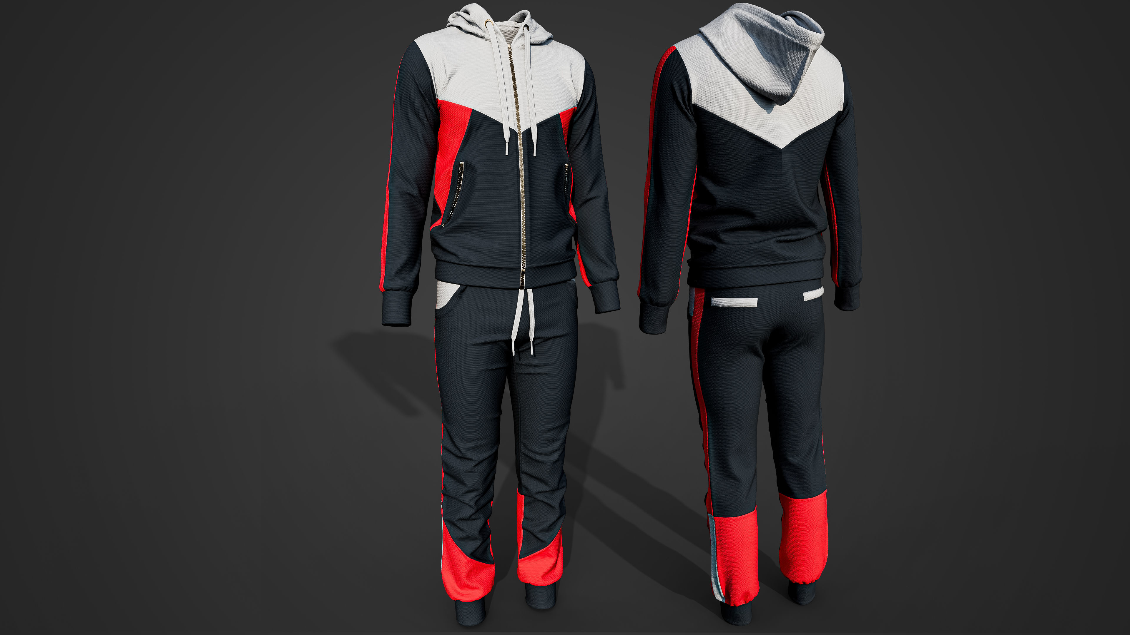 5 Hoodies and Sweatpants  Video Tutorial  CLO OBJ Vol02 3D model_3