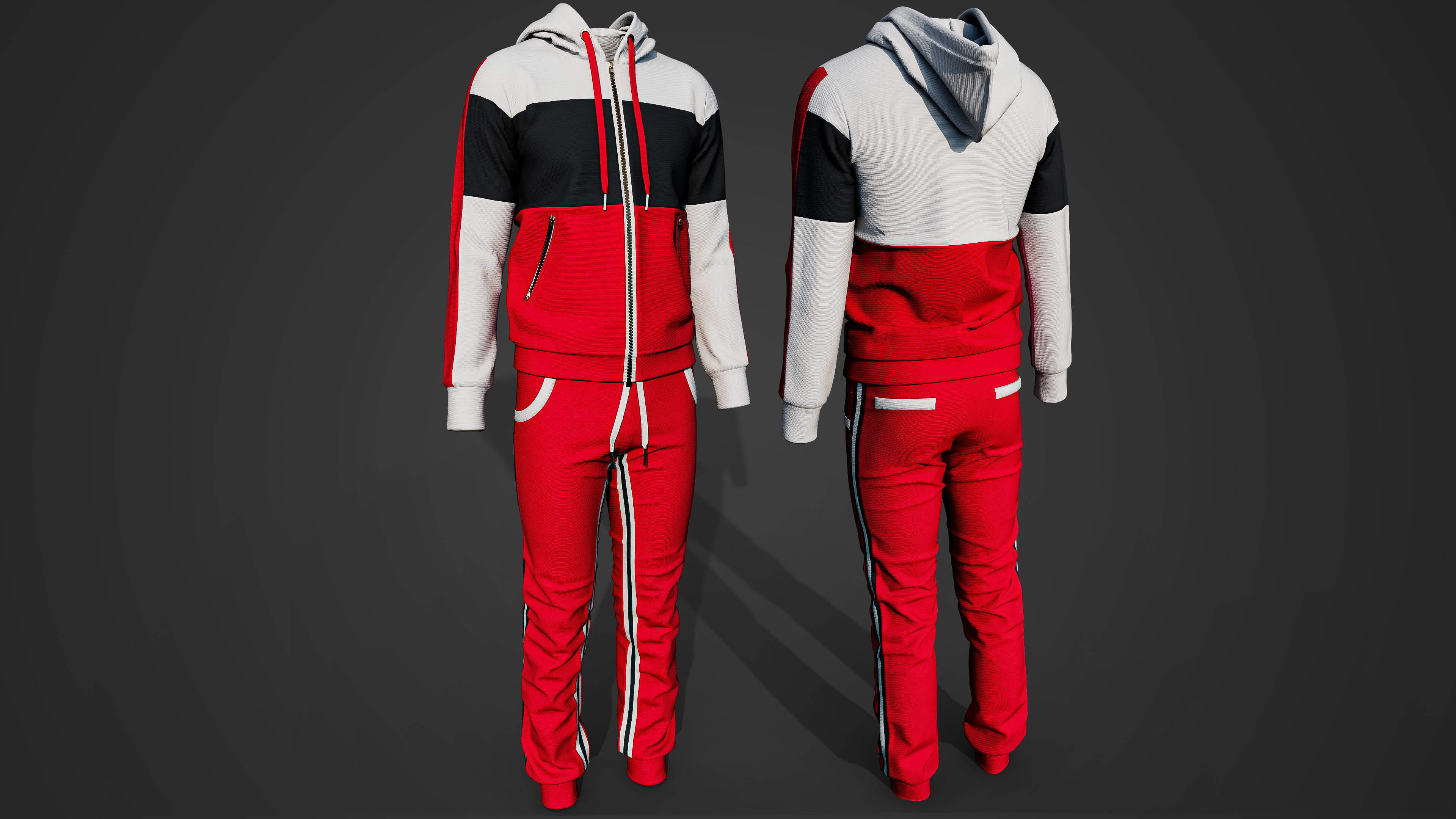 5 Hoodies and Sweatpants  Video Tutorial  CLO OBJ Vol02 3D model_4