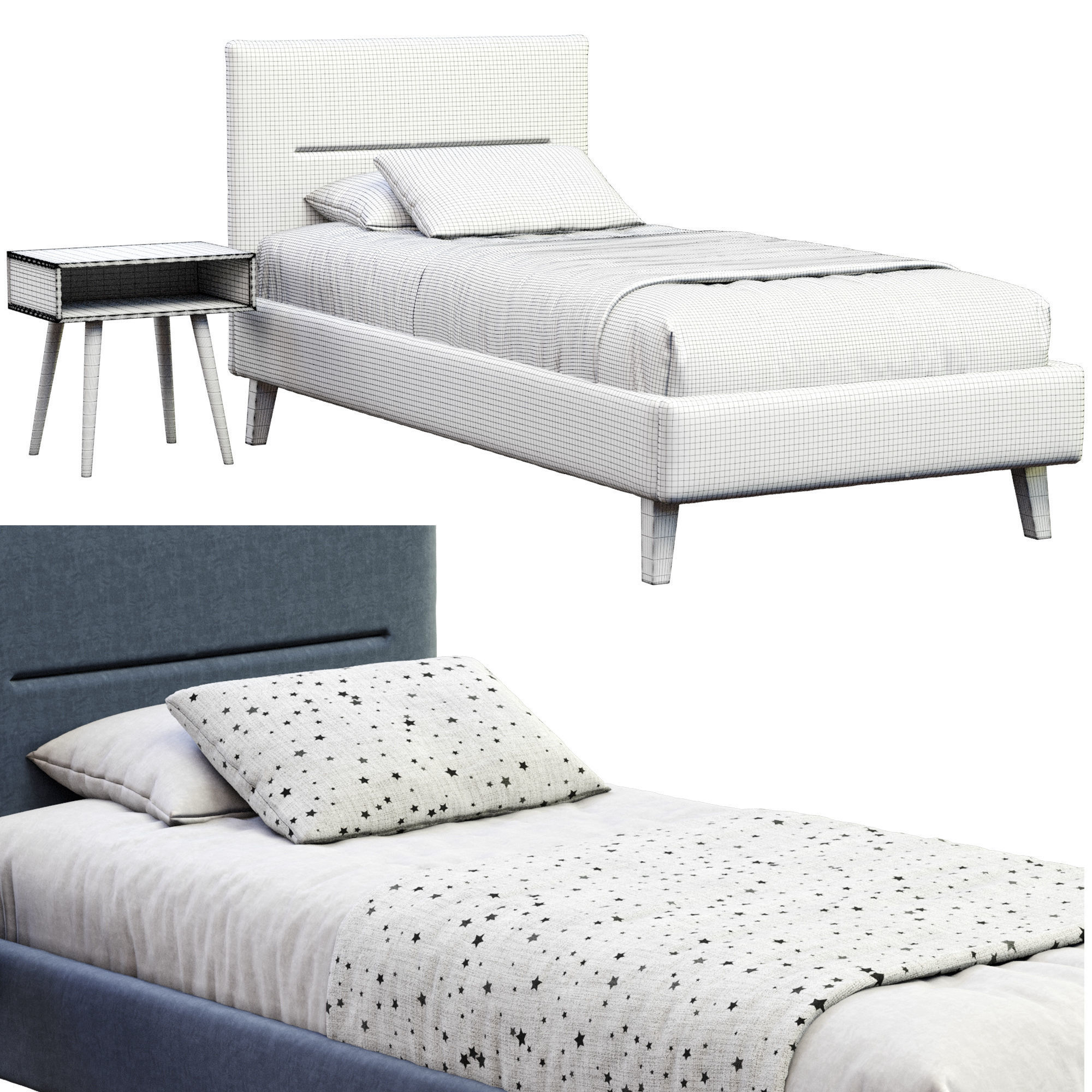 Pail Single Bed  3D model_3