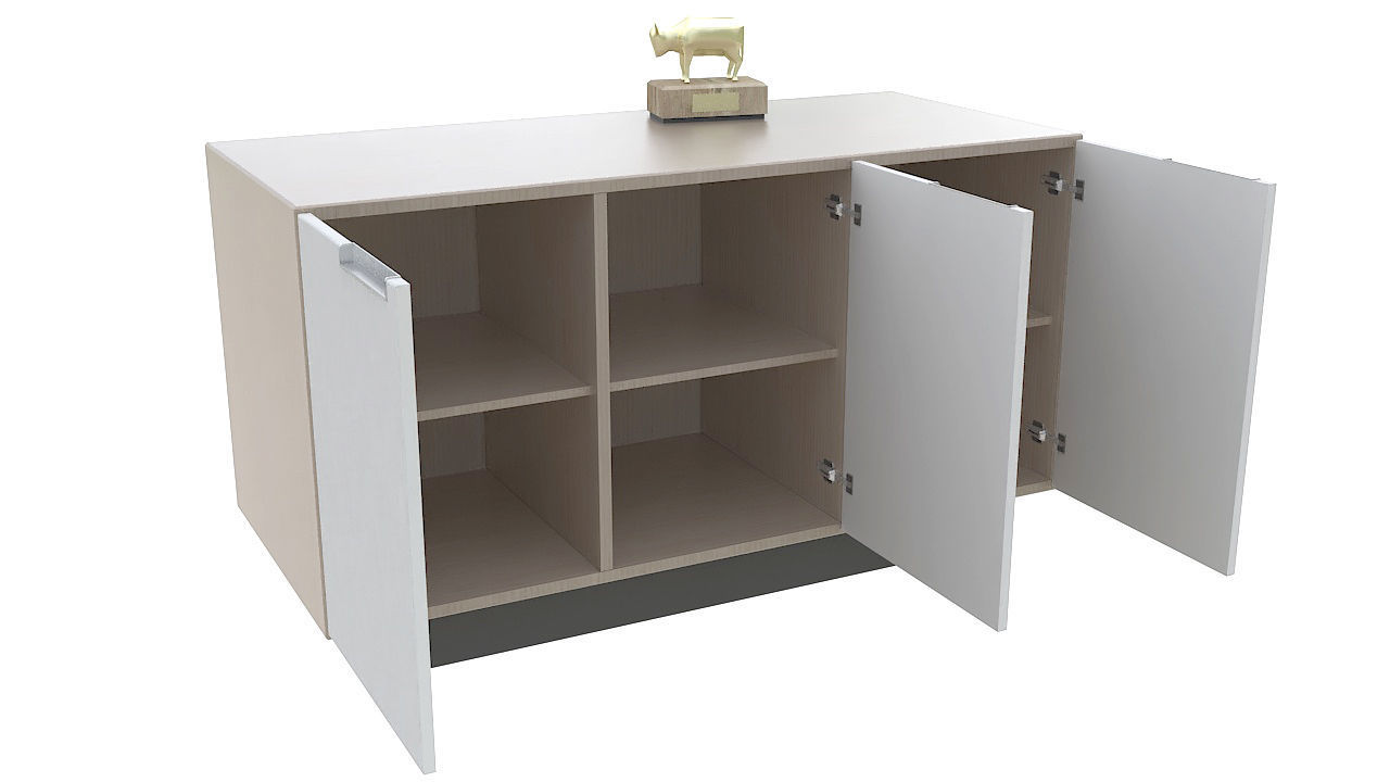 Wooden office storage cabinet 3D model_3