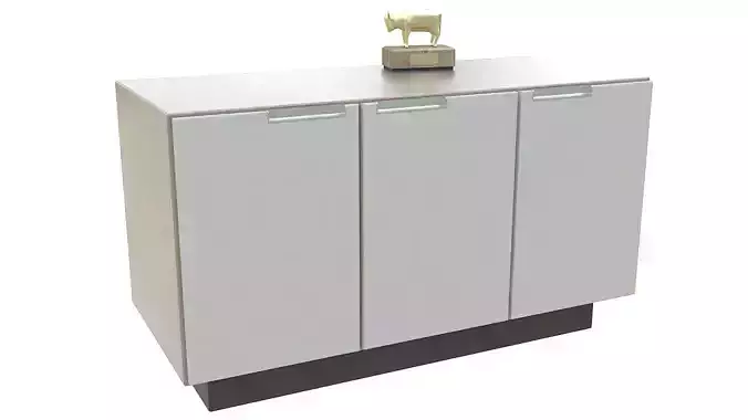 Wooden office storage cabinet 3D model