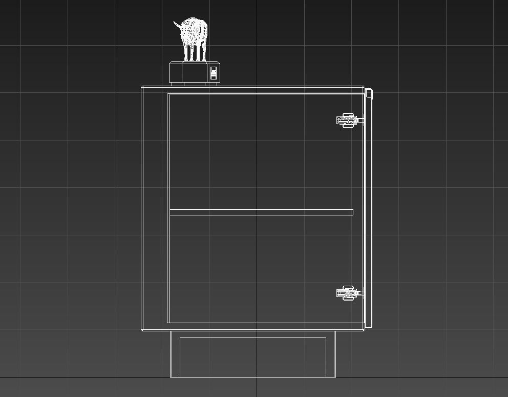 Wooden office storage cabinet 3D model_11