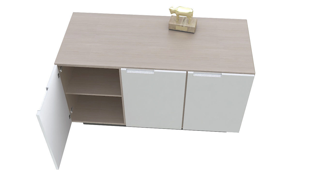 Wooden office storage cabinet 3D model_2