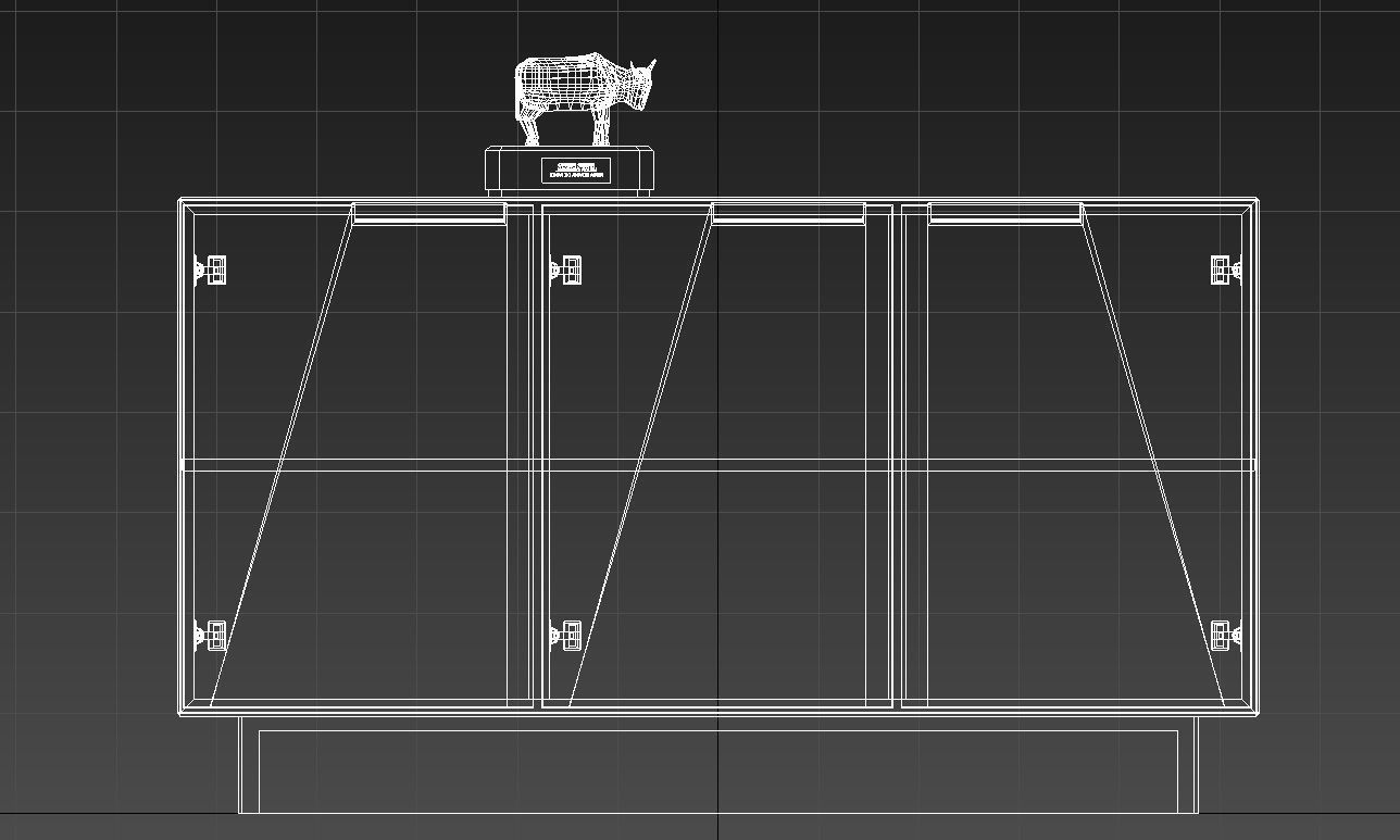 Wooden office storage cabinet 3D model_12