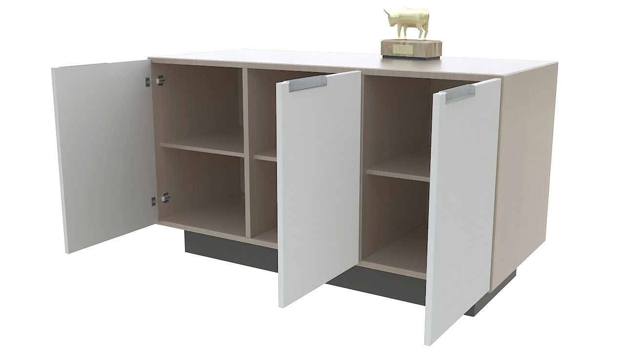 Wooden office storage cabinet 3D model_6