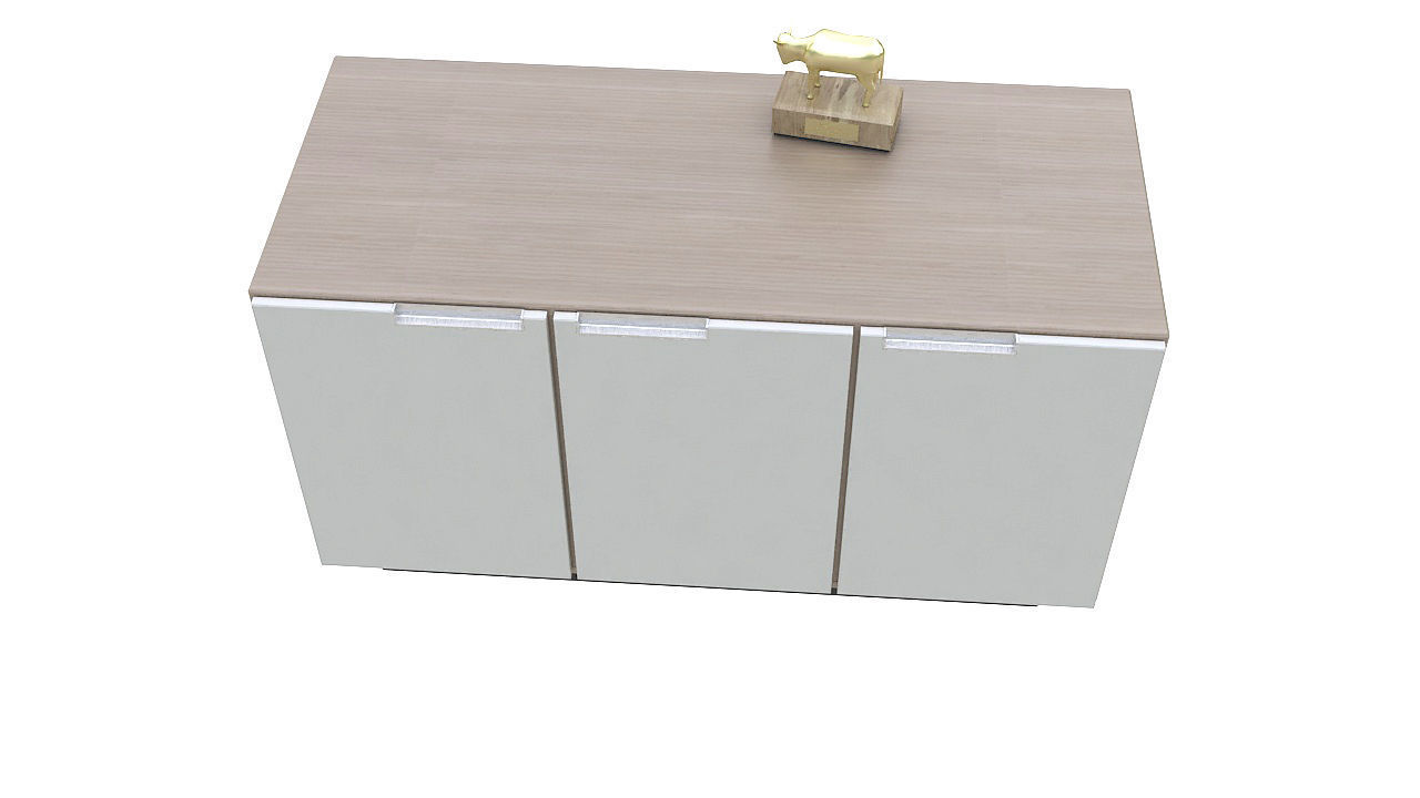 Wooden office storage cabinet 3D model_4