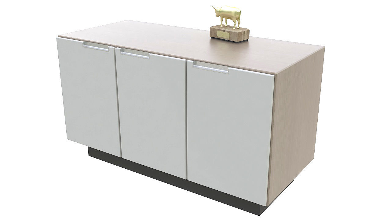 Wooden office storage cabinet 3D model_5