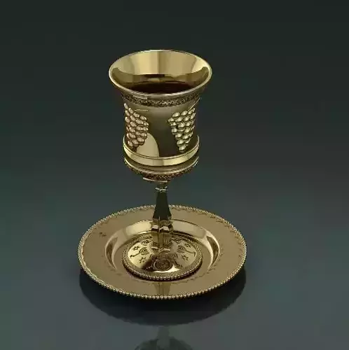 Glass with grapes and a plate Model 1481