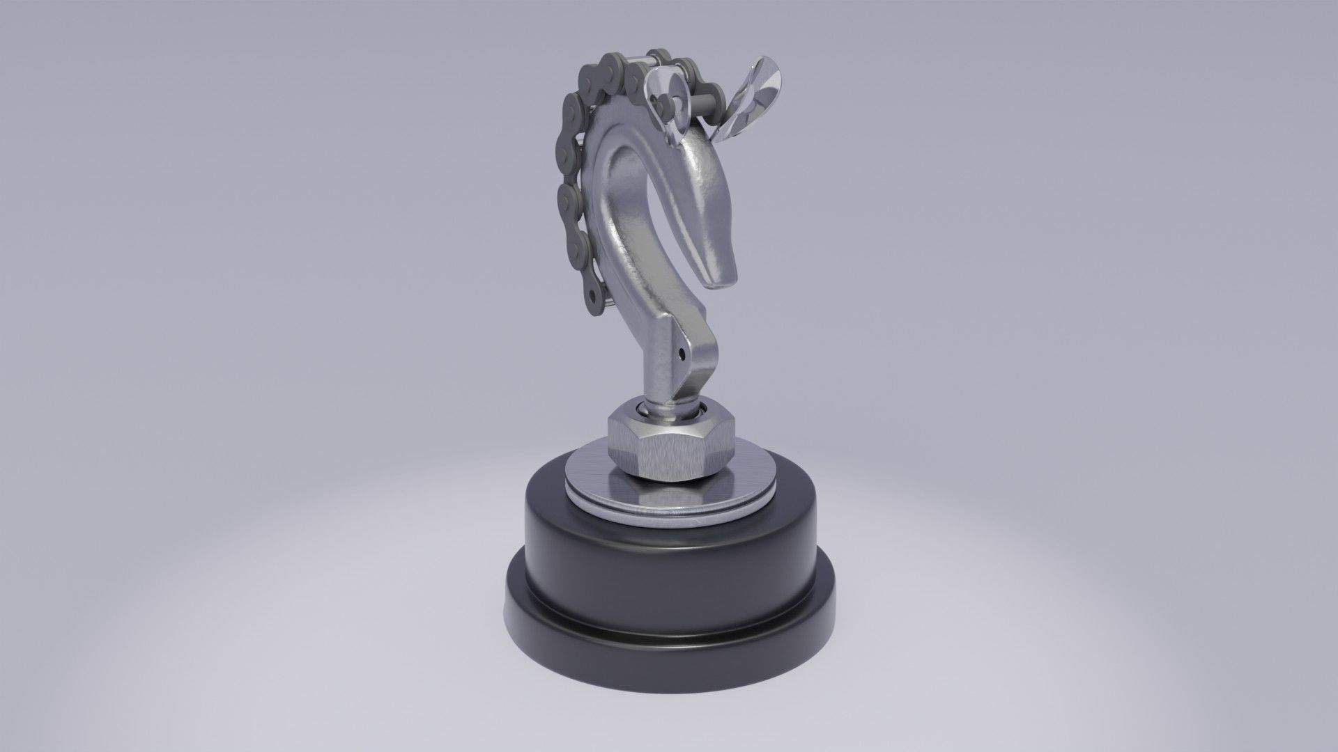 Stylized horse chess figure Low-poly 3D model_2