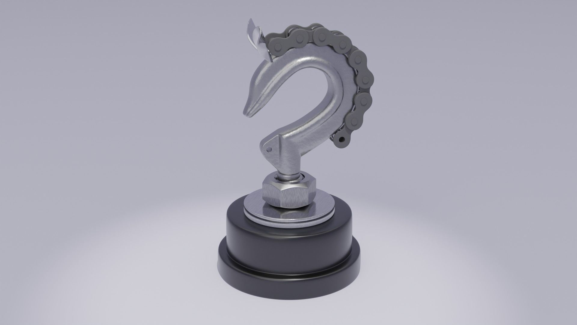 Stylized horse chess figure Low-poly 3D model_9