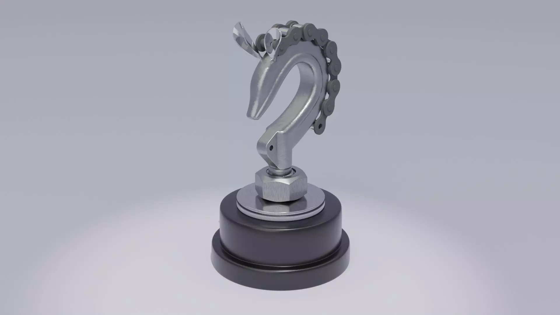 Stylized horse chess figure Low-poly 3D model_0