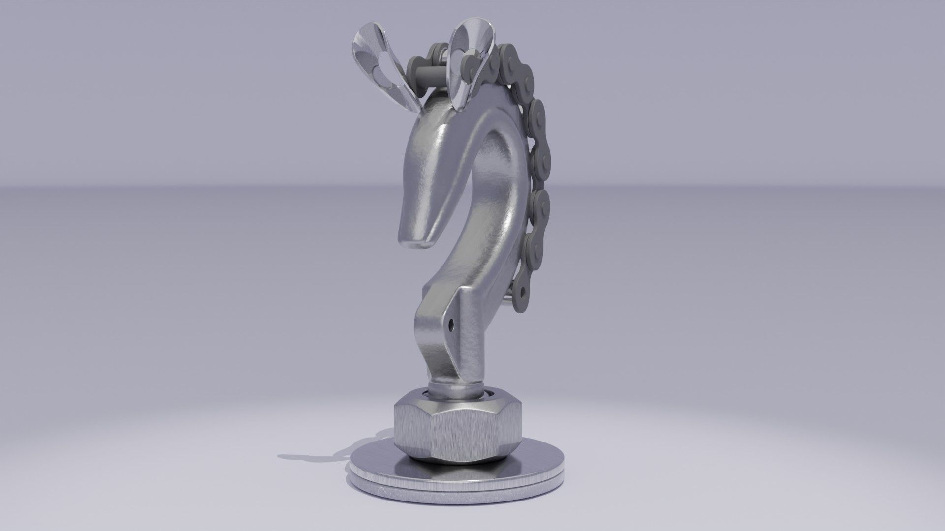 Stylized horse chess figure Low-poly 3D model_10