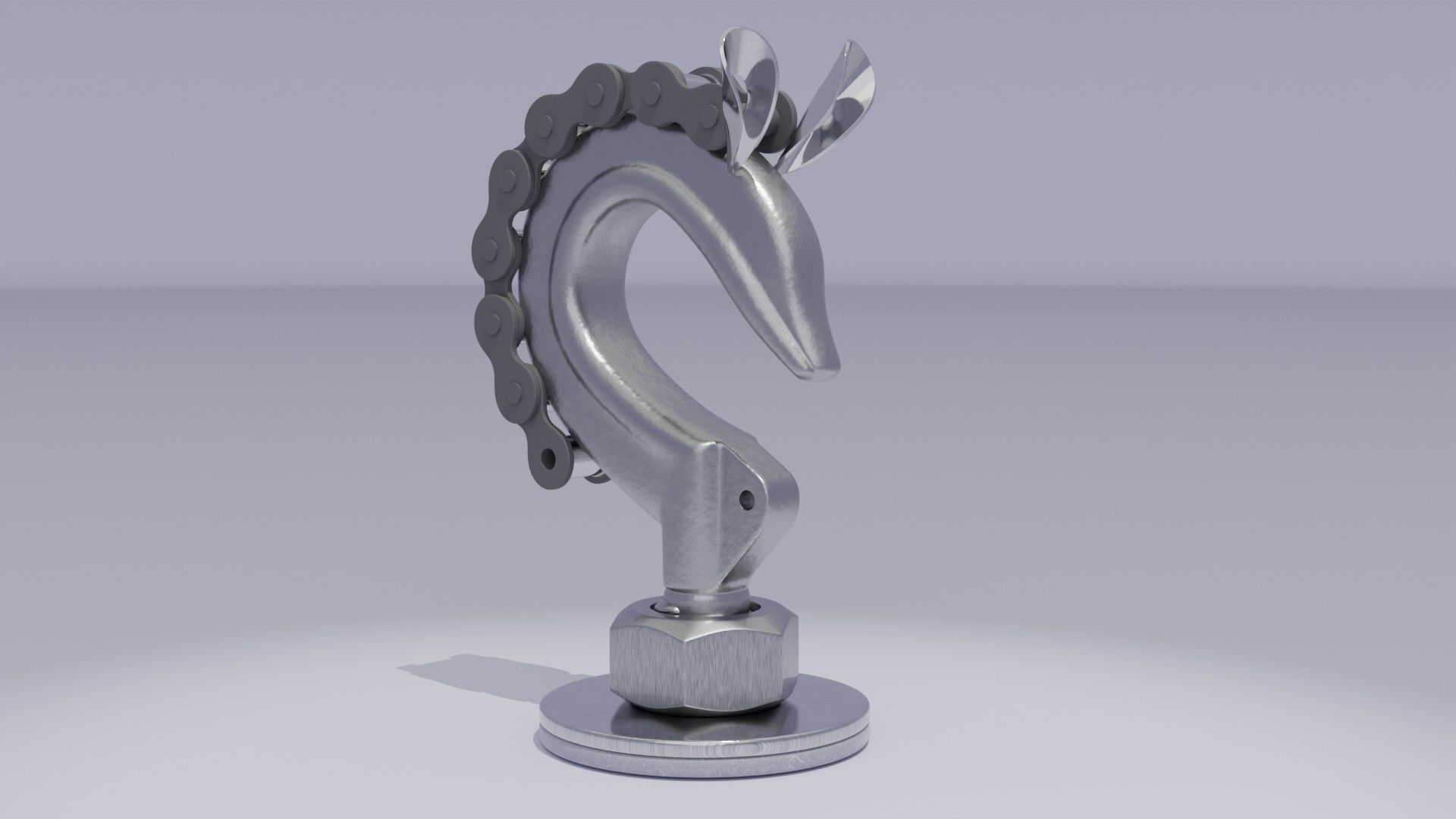 Stylized horse chess figure Low-poly 3D model_12