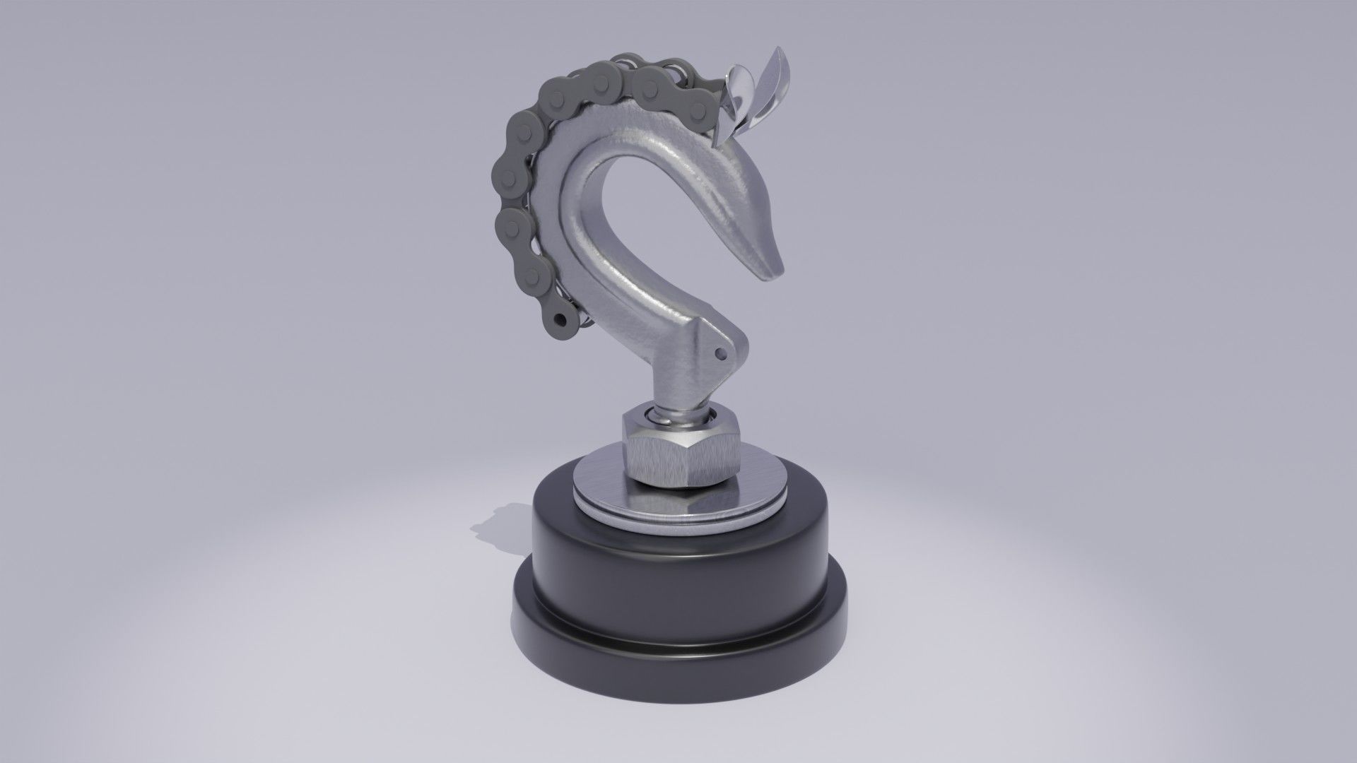 Stylized horse chess figure Low-poly 3D model_3