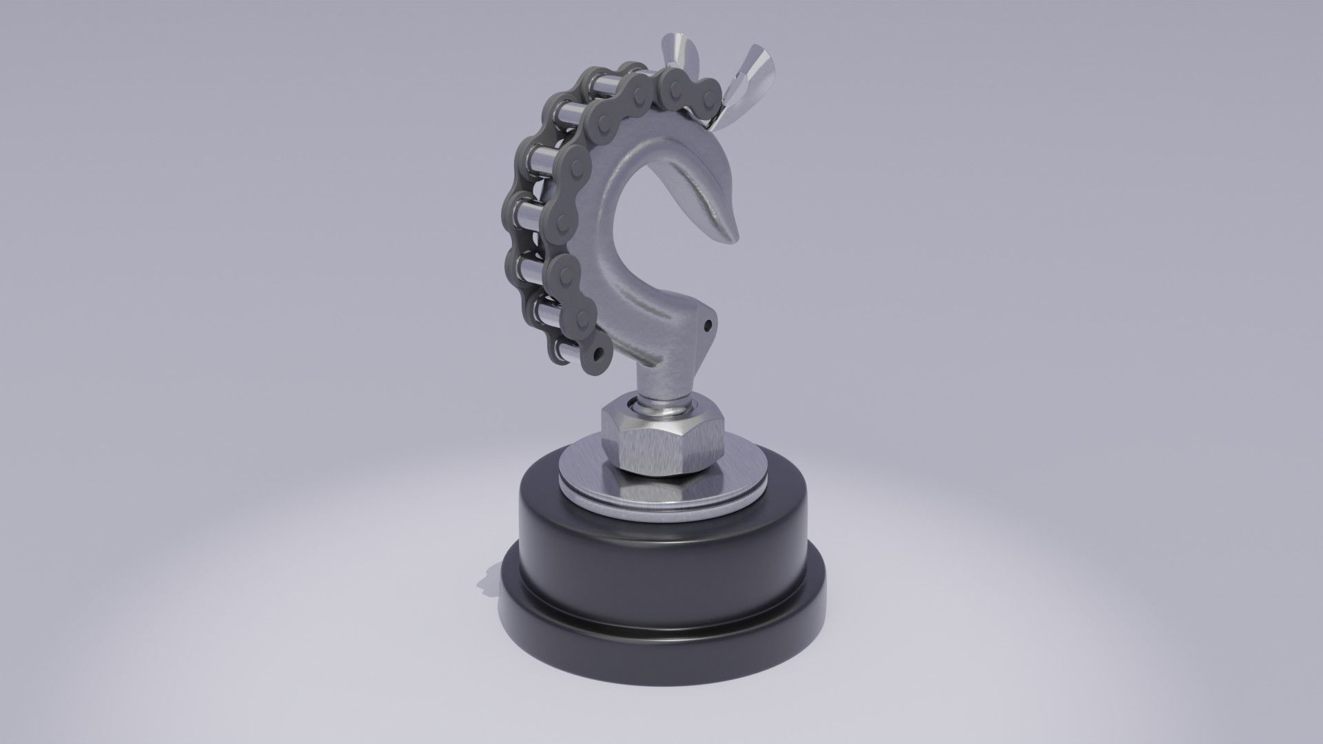 Stylized horse chess figure Low-poly 3D model_5