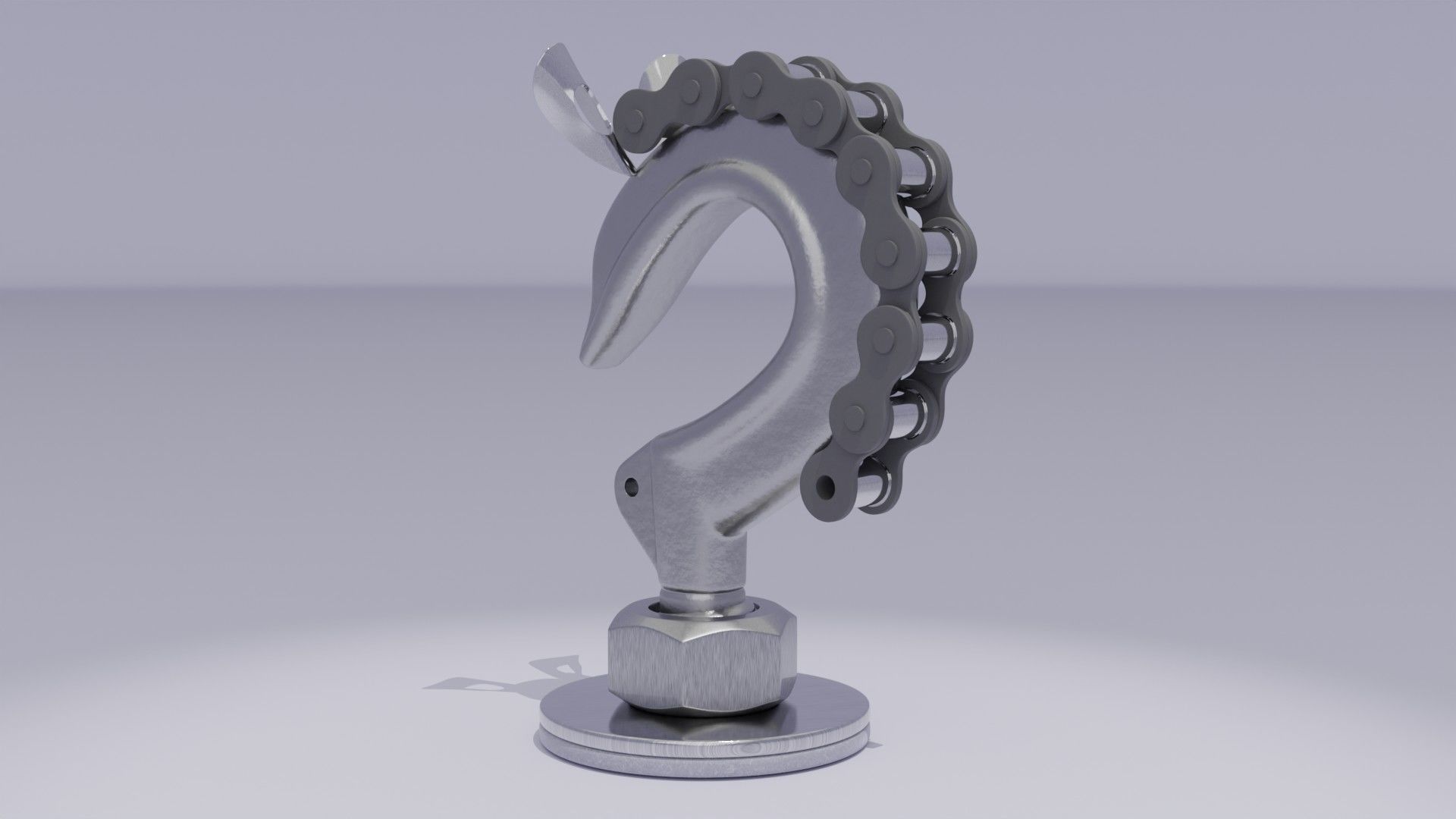 Stylized horse chess figure Low-poly 3D model_17