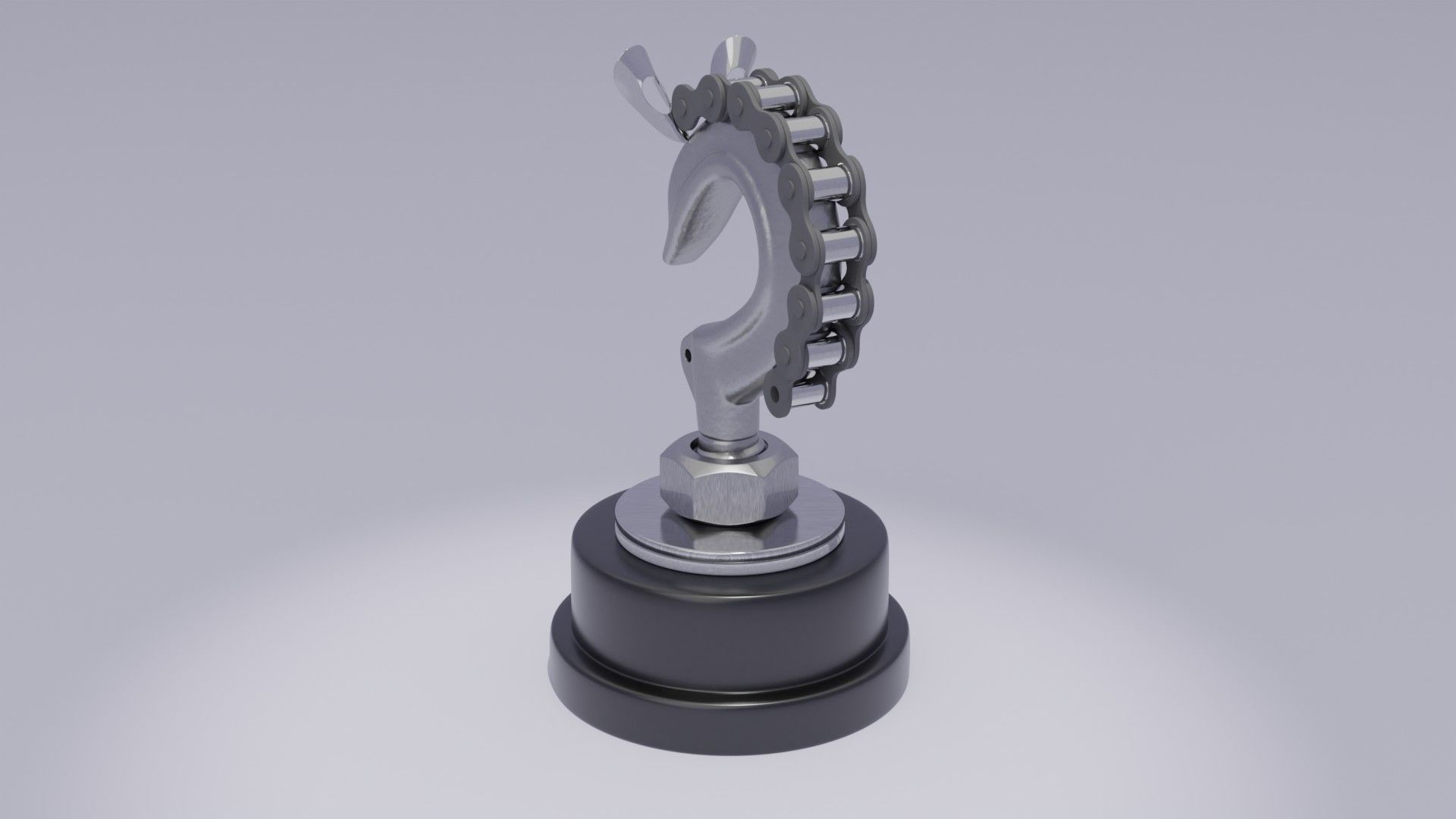 Stylized horse chess figure Low-poly 3D model_7