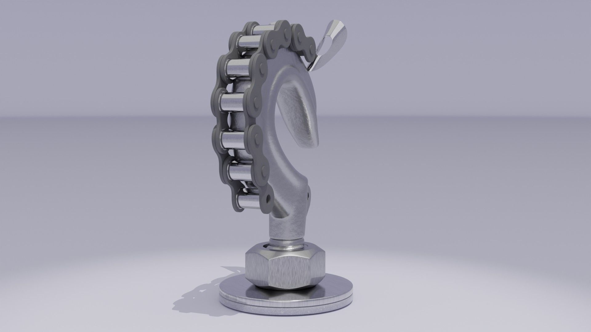 Stylized horse chess figure Low-poly 3D model_15